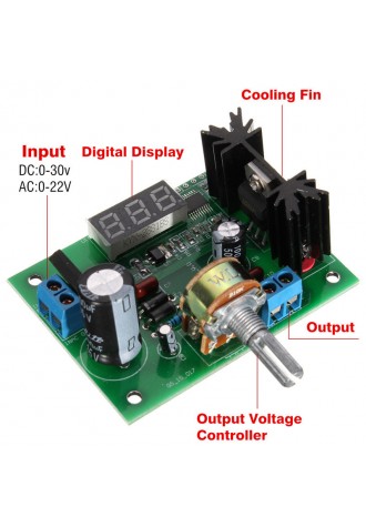 LM317 Adjustable Voltage Regulator Step-down Power Supply Module LED Meter