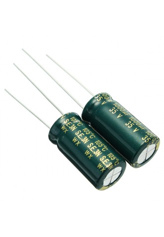 100pcs 35V 1000UF High Frequency Long Life Capacitor LCD Motherboard Power Supply Electrolytic Capacitor ROHS 10 x 20mm