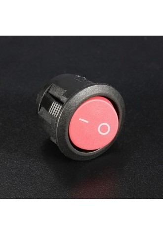 5Pcs Mini Round Red 2 Pin SPST ON-OFF Rocker Switch Button