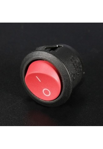 5Pcs Mini Round Red 2 Pin SPST ON-OFF Rocker Switch Button