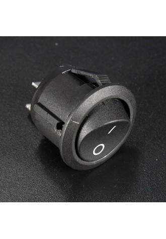 5Pcs Mini Round Black 2 Pin SPST ON-OFF Rocker Switch Button