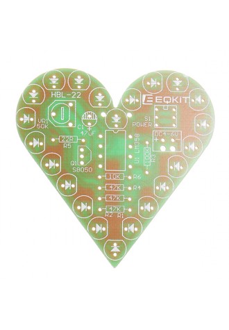 Heart Shaped Light Kit DIY Breathing Light Parts Red Green Blue White Color Optional