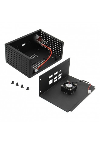 Metal Case + Power Control Switch + Cooling Fan For X820 SSD/HDD Storage Board