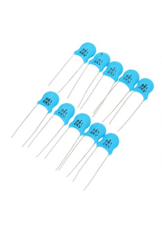 1000pcs 10 Values 102K-681K 2KV High Voltage Ceramic Capacitors Kit Assortment Set Component Pack 10pcs Each Value