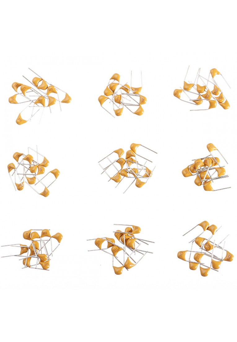 900pcs 20pF &#8211; 1uF 18 Values Leaded Multilayer / Monolithic Ceramic Capacitor Assorted Kit 50pcs Each Value