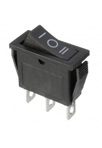 KCD3-3PD Rectangle Rocker Switch 3P3T  125C off-on II-0-I Sign Black