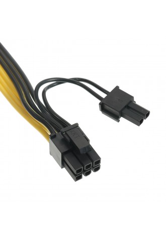 Dual PCIe 8pin Power Cord 6+2pin DIY Splitter Power Cable