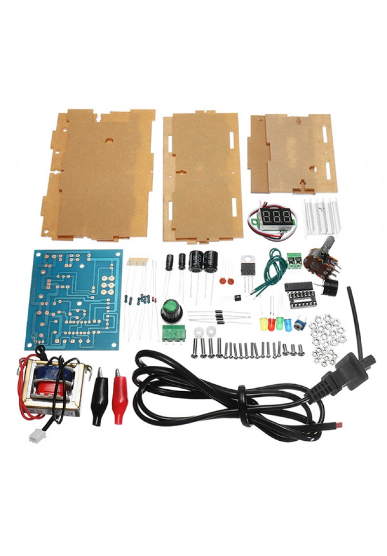 DIY AC 220V to DC 1.25V-12V LM317 Adjustable Power Supply Board Kit With Housing