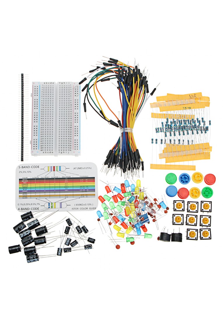 Resistor Buzzer Breadboard LED Dupont Cable Electronic Element Starter Kit