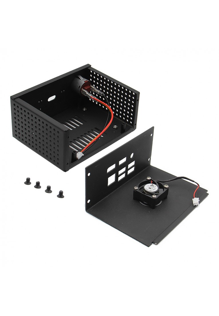 Metal Case + Power Control Switch + Cooling Fan For X820 SSD/HDD Storage Board